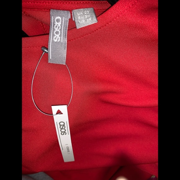 Women’s ASOS Curve Red Open Back Tunic Size 18 NWT - Picture 6 of 7